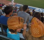 Sporting Millinery at the Riverdogs game in Charleston, SC-R