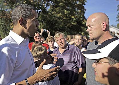 Barack Obama în dialog cu instalatorul Joe