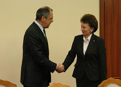 Serghei Lavrov s-a întâlnit cu șefa guvernului, Zinaida Grecianîi
