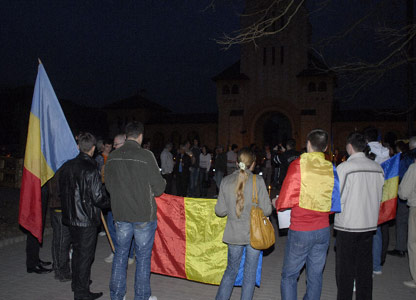 Demonstrație la Alba Iulia în sprijinul protestatarilor din Republica Moldova - foto Emanuel Stoica