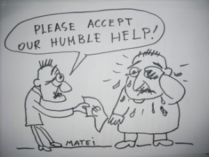 Please accept our humble help - desen de Matei Mircioane