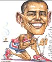 Obama Off and Running - caricatura din ziarul Politico