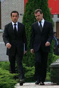 Sarkozy a încercat să obțină concesii de la Medvedev