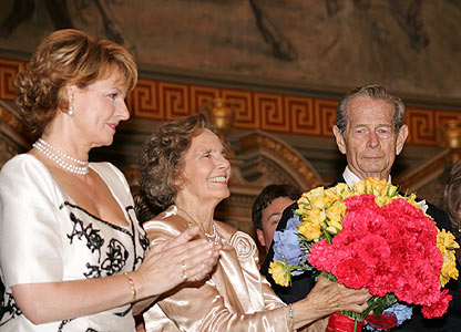 Prințesa Margareta, Regina Ana și Regele Mihai la nunta de diamant